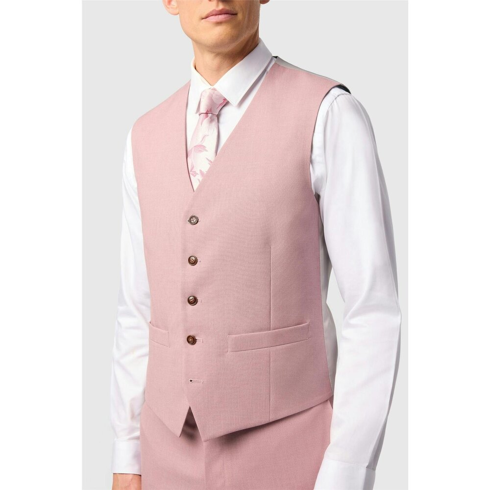 Antique Rogue Blake Pink Plain Waistcoat