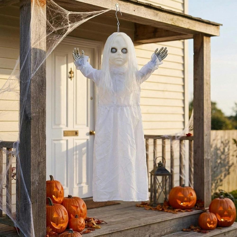 Garden Greatness Hanging Light Up Haunted Ghost Girl
