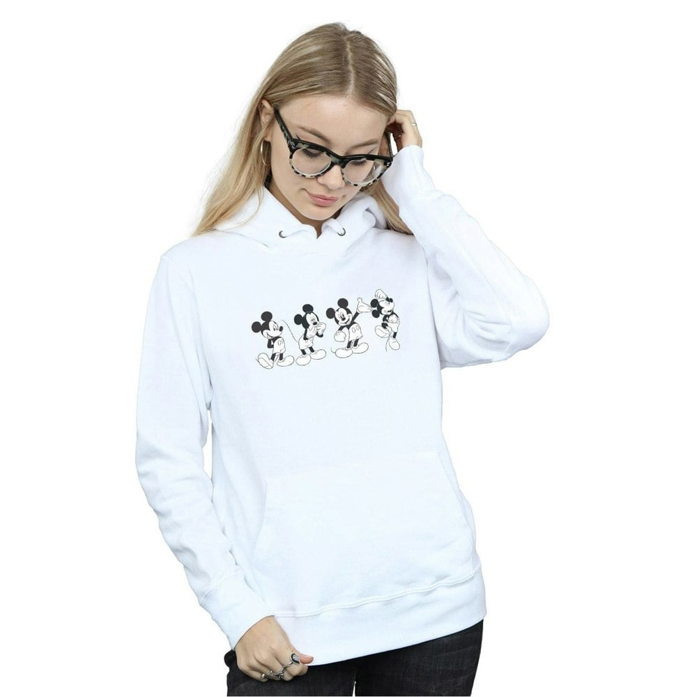 Disney Womens/Ladies Mickey Mouse Four Emotions Hoodie - White