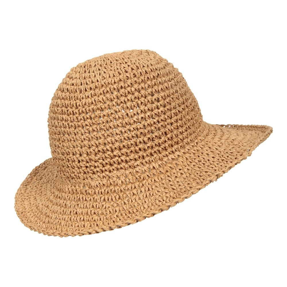 Mountain Warehouse Women's Straw Packable Sun Hat - Dark Beige