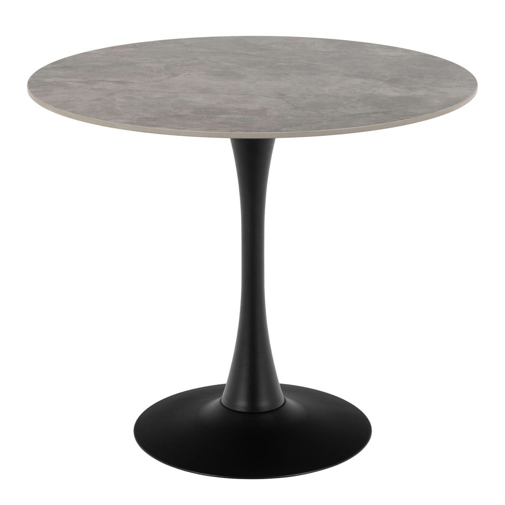 Furniture To Go Malta Ceramic Round Dining Table Grey/Black 90x75 cm