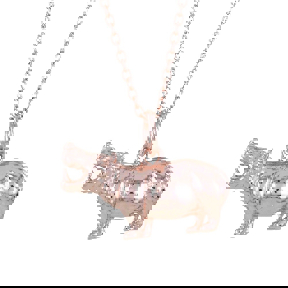 Hippo Necklace in Sterling Silver - Reeves & Reeves