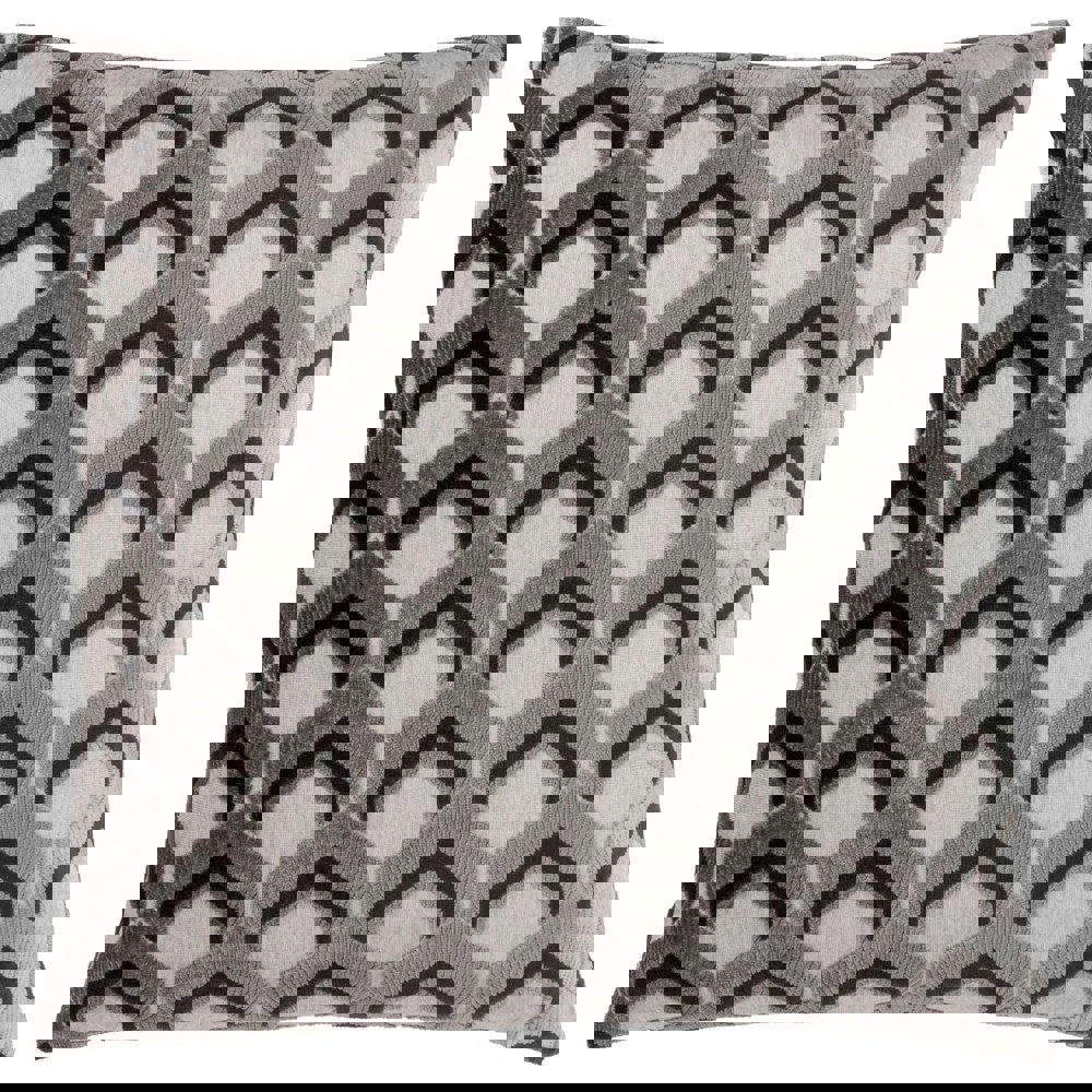 Paoletti Ledbury Jacquard Cushion Cover - Grey/Black