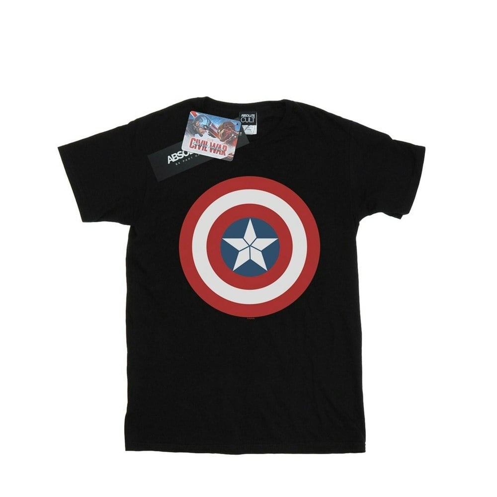Marvel Boys Captain America Civil War Shield T-Shirt - Black