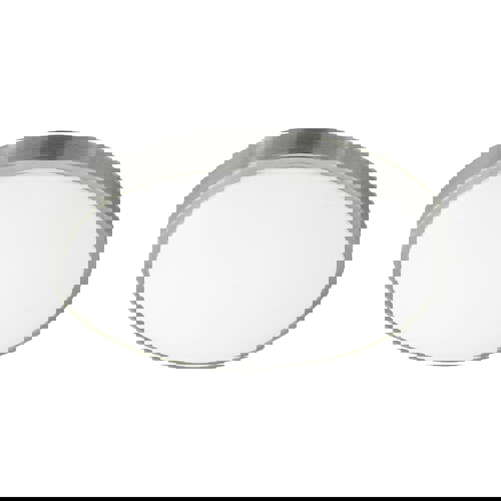 Wall Flush Ceiling Light White Shade White Satined Nickel Plastic Bulb LED 24W Loops