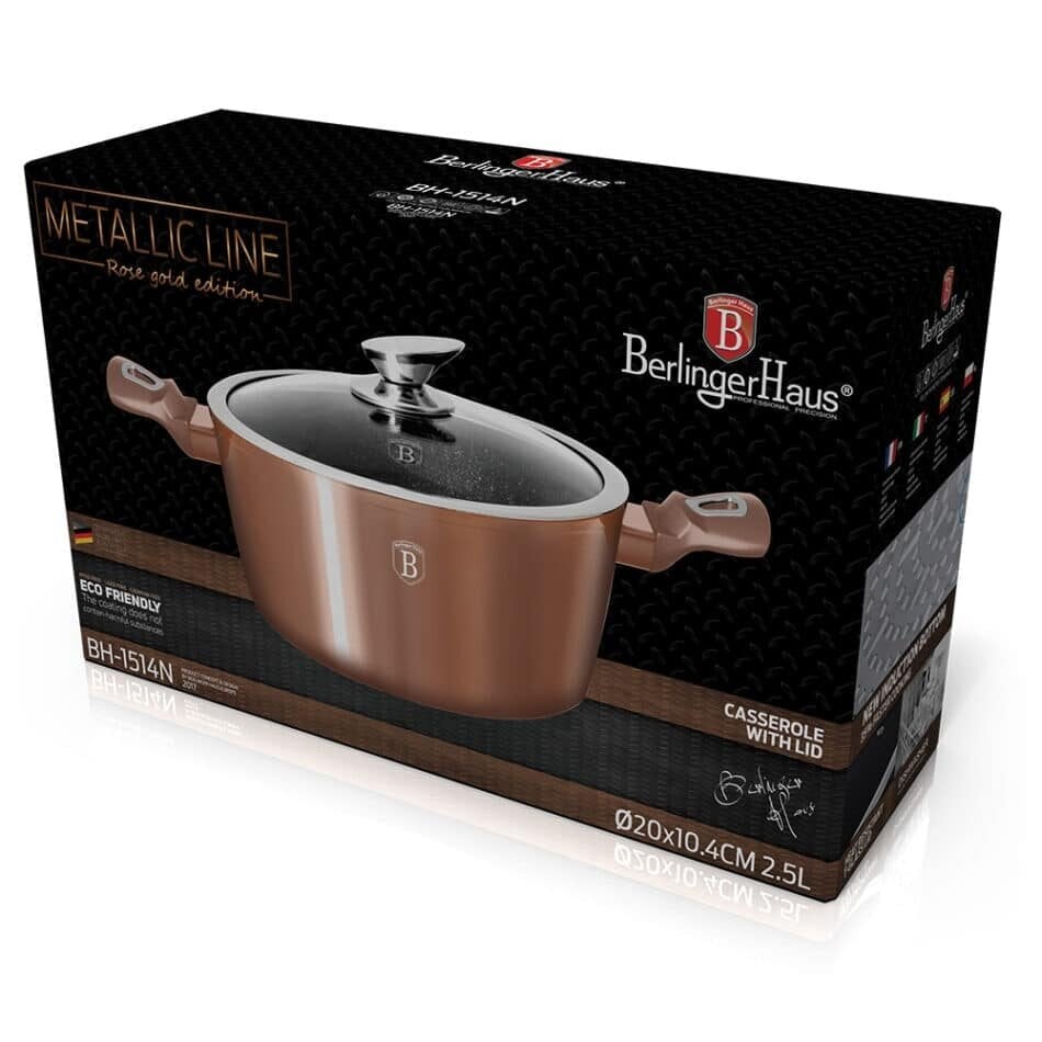Berlinger Haus Rose Gold Casserole Berlinger Haus BH-1514 Metallic Line