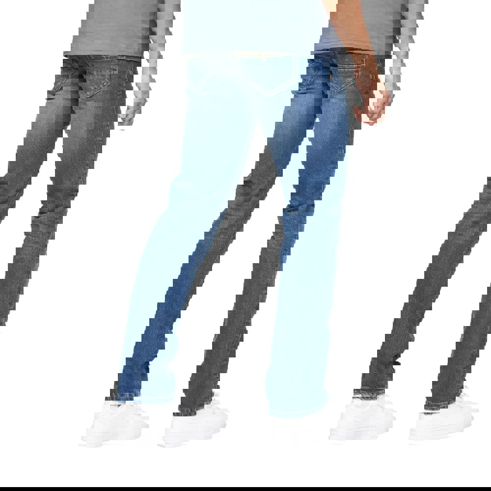 Crosshatch Mens Chas Straight Jeans - Mid Wash