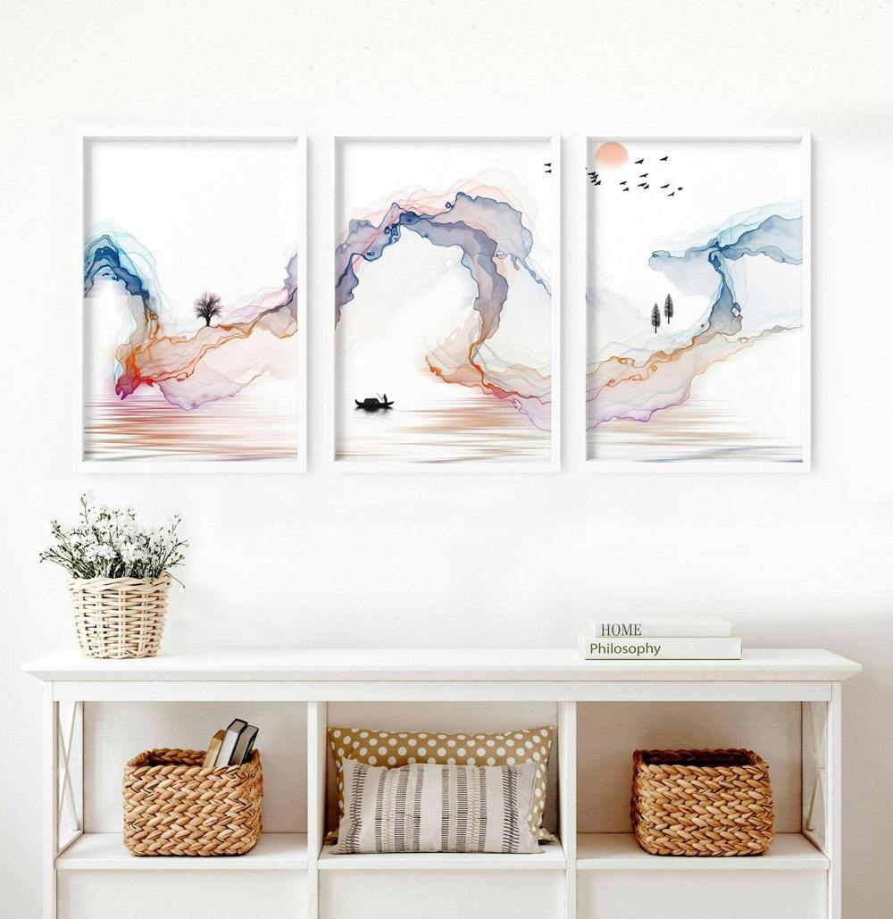 About Wall Art Calm artwork Wall Art prints | set of 3 | Rackhams