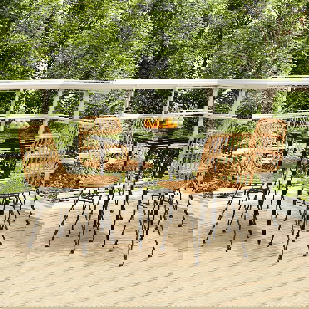 Berkfield 5 Piece Garden Dining Set Poly Rattan
