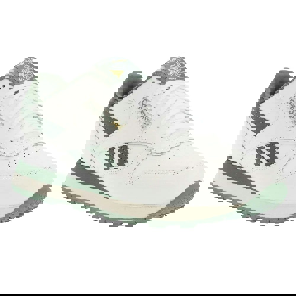 Reebok Childrens/Kids Classic Leather Trainers - White/Forest Green