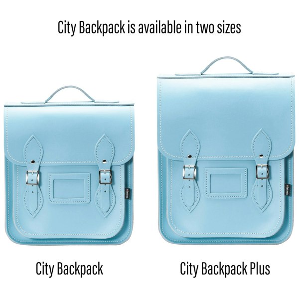 Pastel Baby Blue Leather City Backpack - Backpack - Zatchels