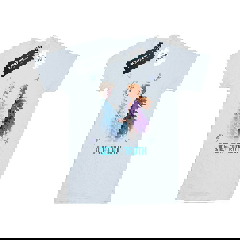 Disney Womens/Ladies Frozen 2 Elsa And Anna Seek The Truth Cotton Boyfriend T-Shirt - White