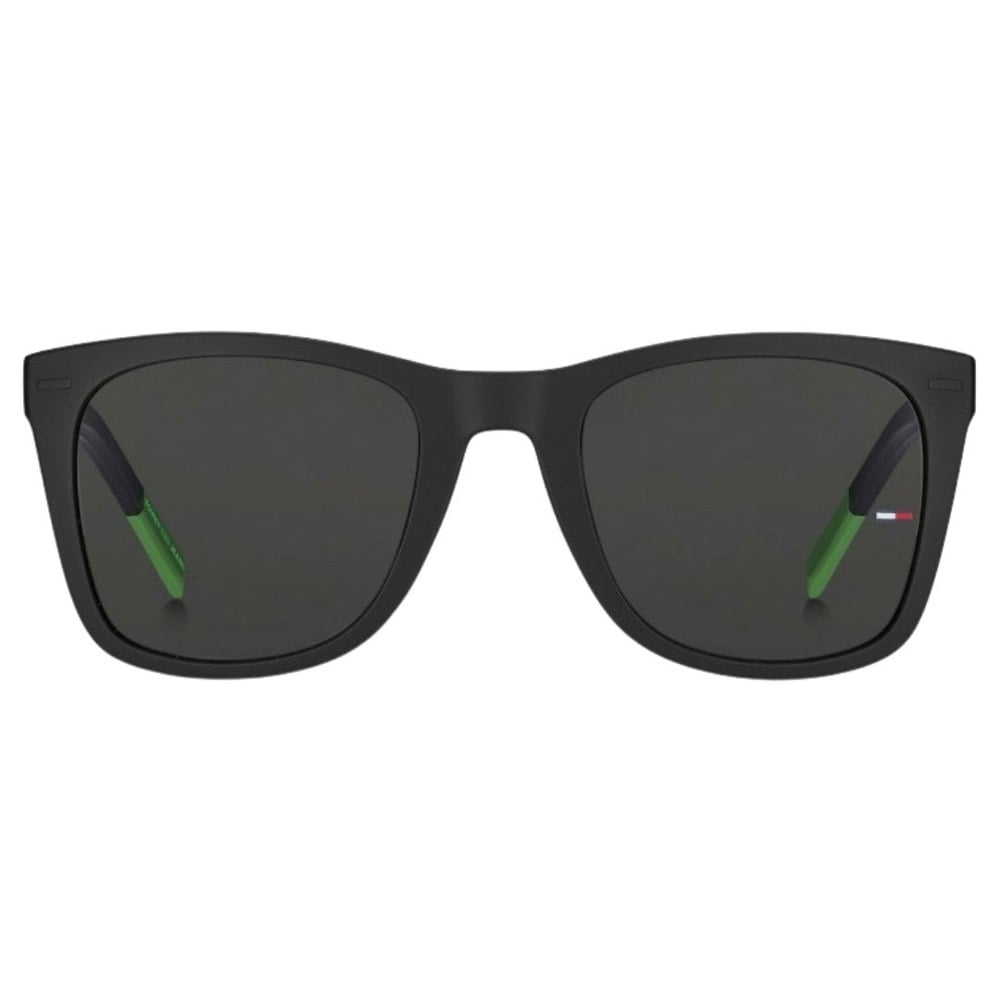 Tommy Hilfiger Black Lens Matte Black Green Sunglasses One Size