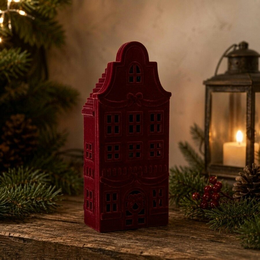 Garden Greatness Christmas Flocked Light-Up House