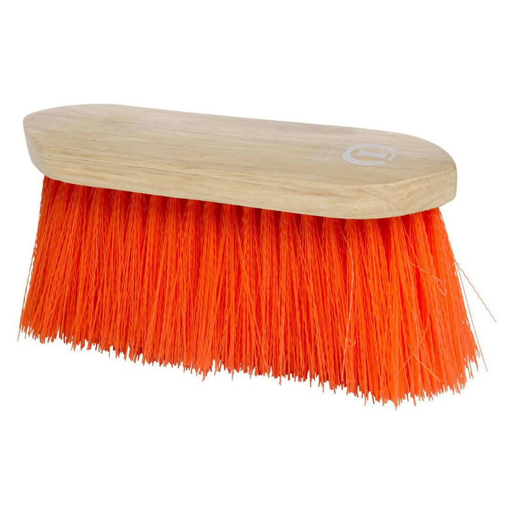 Imperial Riding Long Bristle Wooden Horse Dandy Brush - Neon Orange