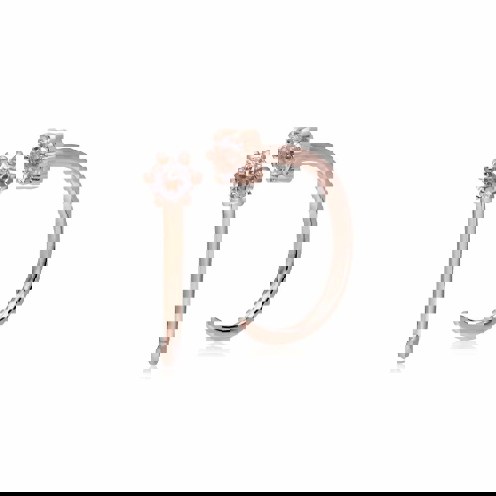 133E4213019 Morganite Pull Through Hoop Earrings in 9ct Rose Gold 1