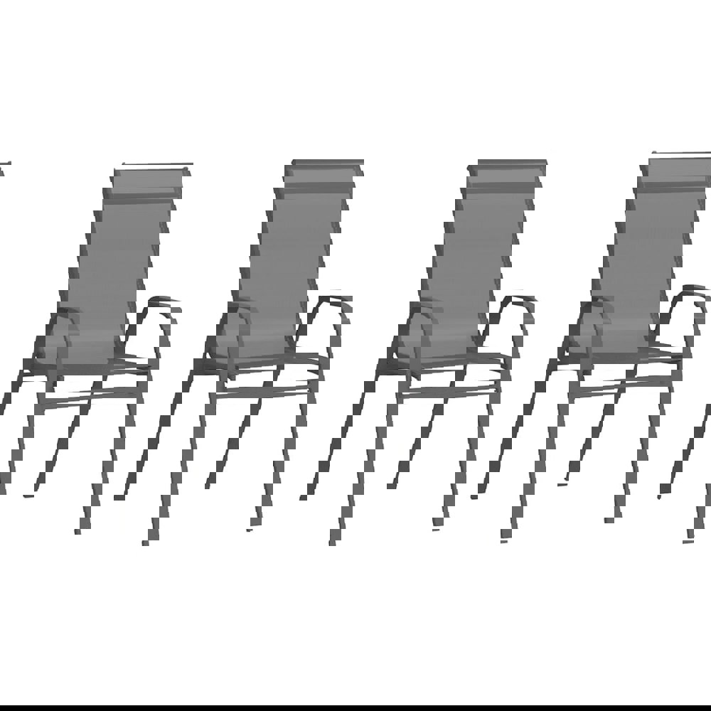 Berkfield Stackable Garden Chairs 2 pcs Grey Textilene Fabric