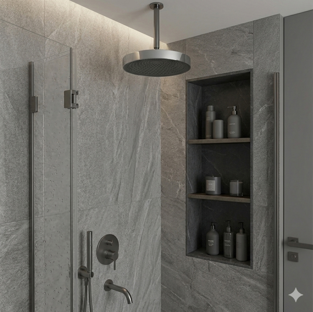 Blue Canyon Fixed Shower Head - 35cm Chrome