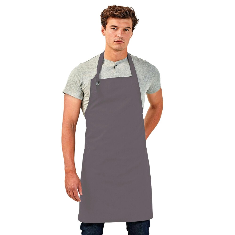 Premier Unisex Calibre Heavy Cotton Canvas Bib Apron (Pack of 2) - Dark Grey