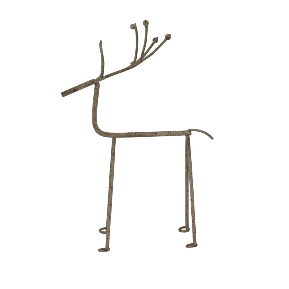 Hill Interiors Rustic Reindeer Christmas Decoration - Silver