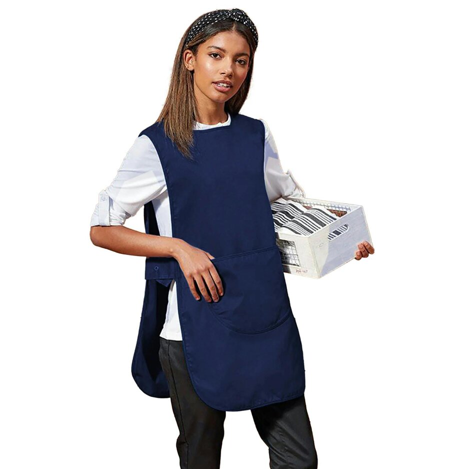 Premier Ladies/Womens Long Length Pocket Tabard / Workwear (Pack of 2) - Navy