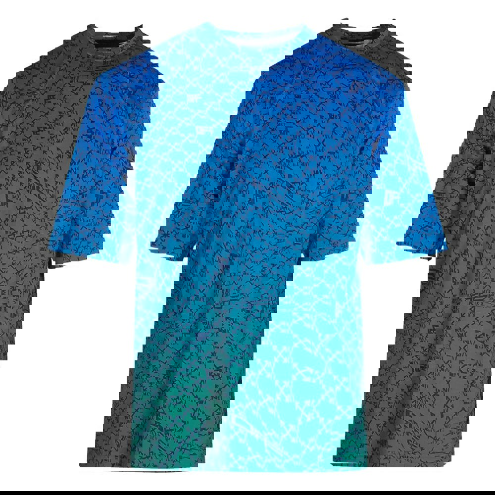 Off-White All-Over Peacock Blue Sports T-Shirt XS