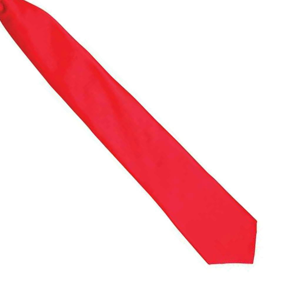 Premier Colours Mens Satin Clip Tie - Red