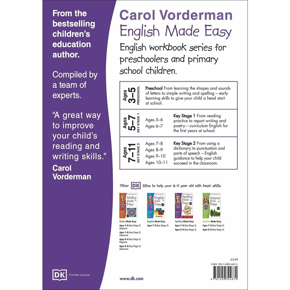 English Made Easy, Ages 8-9 (Key Stage 2): Supports the National Curriculum, English Exercise Book (Made Easy Workbooks)