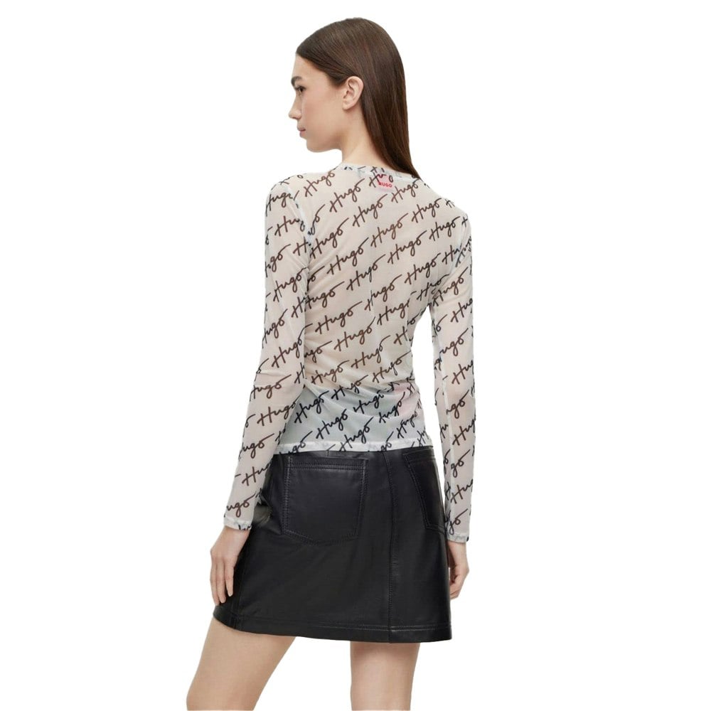 Hugo Womens/Ladies Diralina_4 T-Shirt - White/Grey