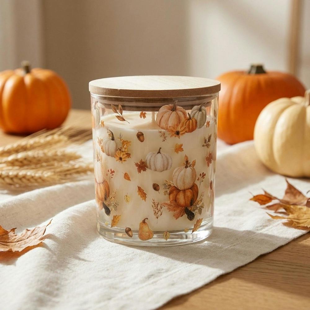 Garden Greatness Pumpkin Scented Jar Candle with Lid