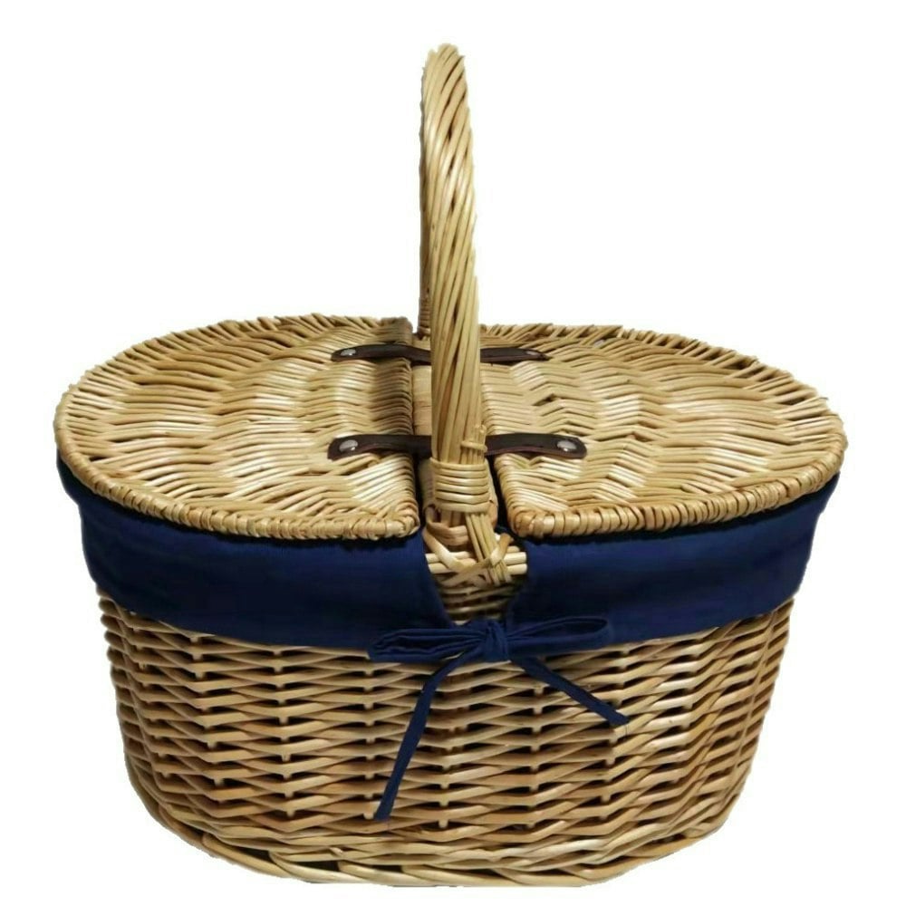 Oval Lidded Picnic Shopping Basket