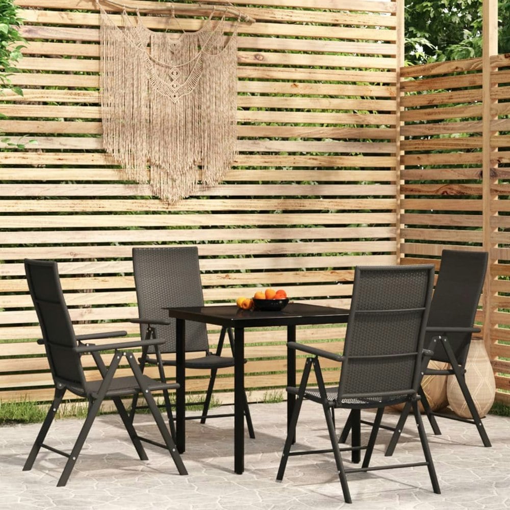 Berkfield 5 Piece Garden Dining Set Black