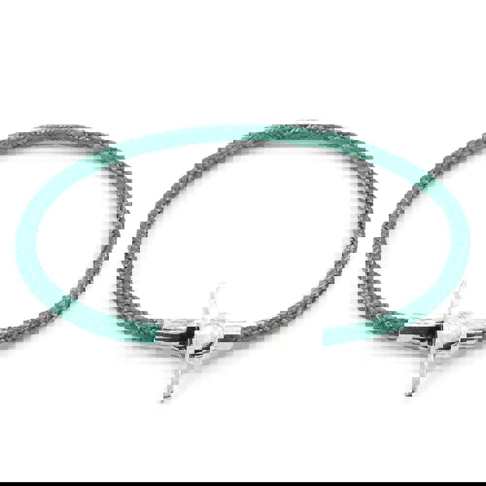 Anchor & Crew Mint Green Cambridge Silver and Rope Bracelet