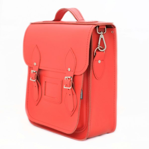 Zatchels Handmade Leather City Backpack - Pillar Box Red