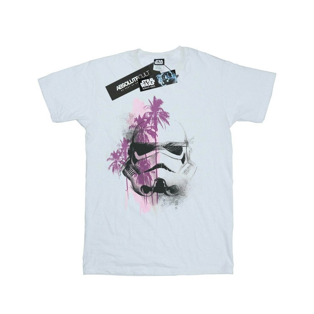 Star Wars Boys Rogue One Stormtrooper Palm Trees T-Shirt - White