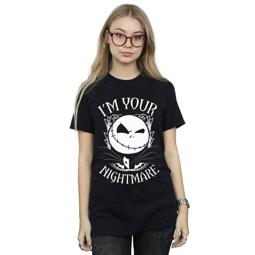 Disney Womens/Ladies Nightmare Before Christmas Nightmare Cotton Boyfriend T-Shirt - Black