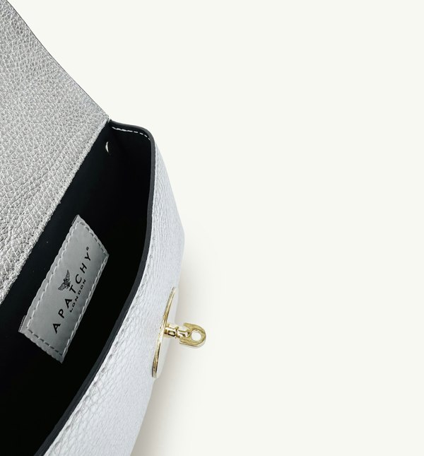 The Mila Leather Phone Bag - Silver