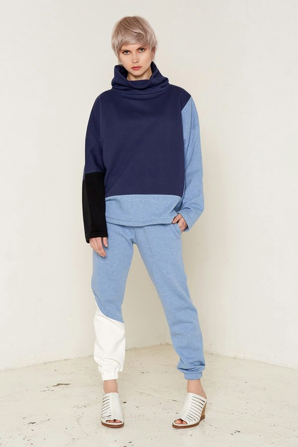 Bo Carter Jupiter Jogger Trousers in Organic Fleece - Blue