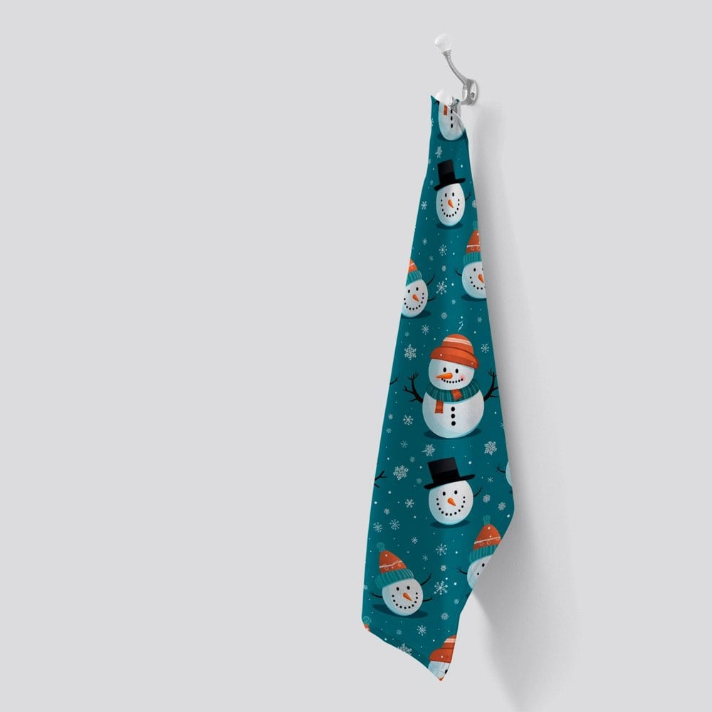 Warren Reed Jolly Christmas Snowmen Tea Towel