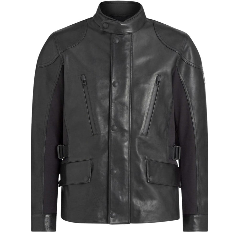 Belstaff Mailstrom Black Leather Motorcycle Jacket M