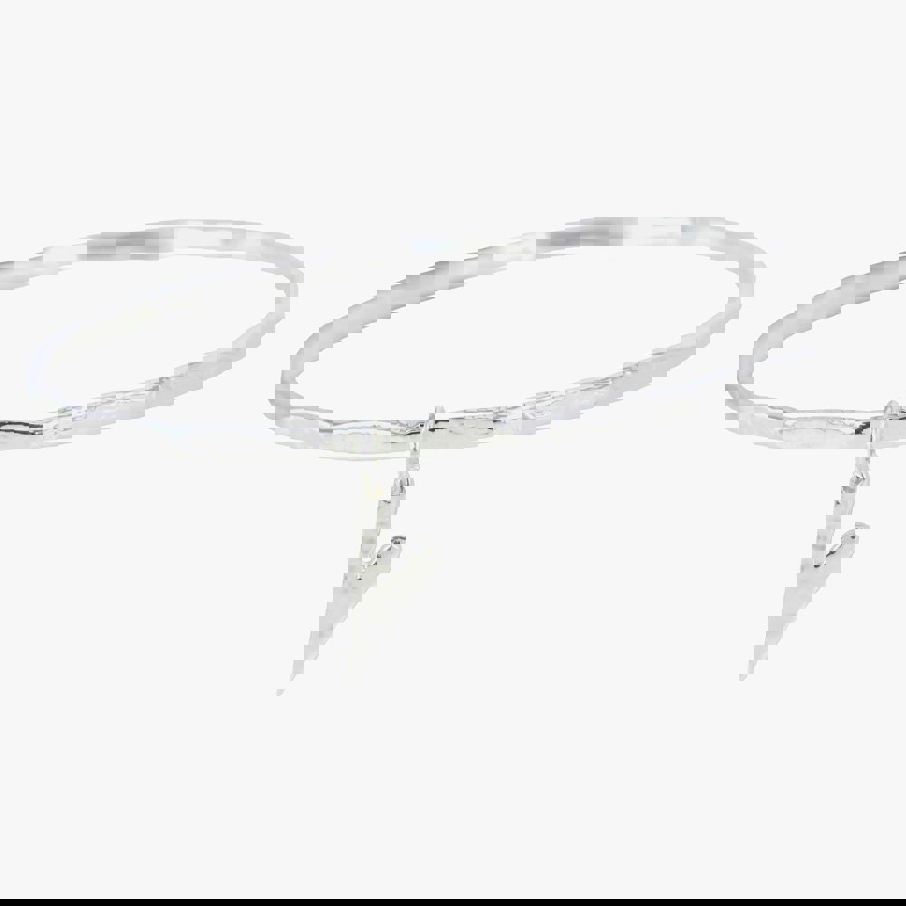 Queen of Hearts Sterling Slver Bangle - Reeves & Reeves