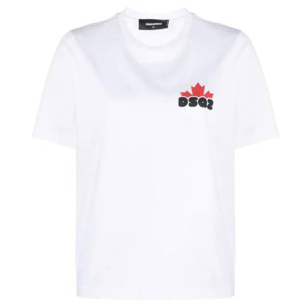 Dsquared2 Small Maple Leaf Logo Cool Fit White T-Shirt L