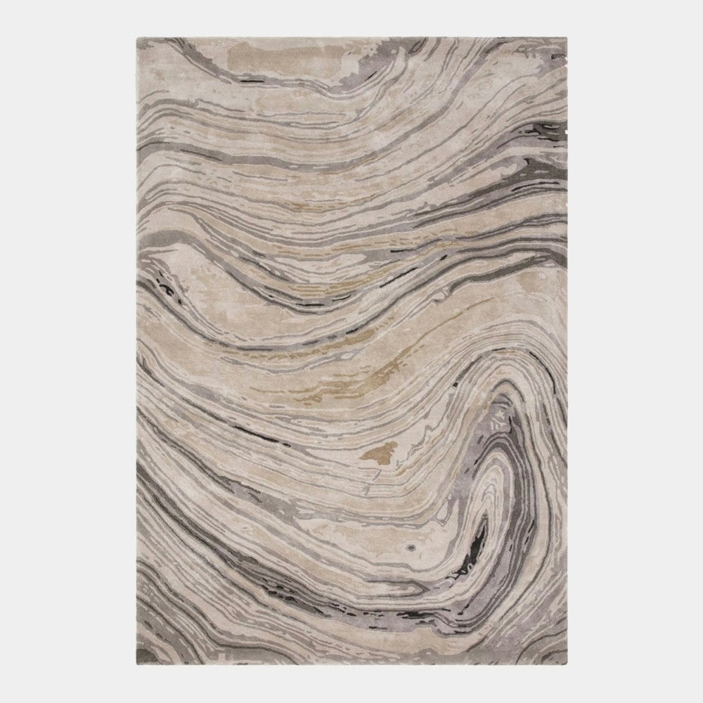 Katherine Carnaby Hand-Woven Champagne Marble Viscose Rug