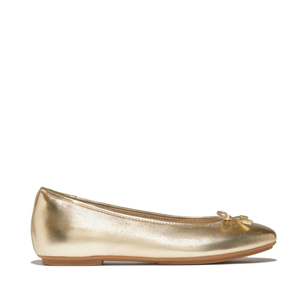 FitFlop DELICATO BOW SOFT Womens Ballet Flats Platino