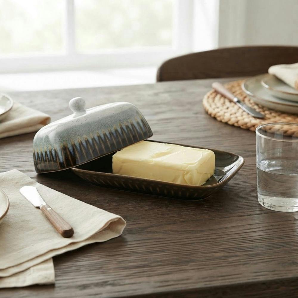 Garden Greatness Artisan Reactive Glaze Butter Dish