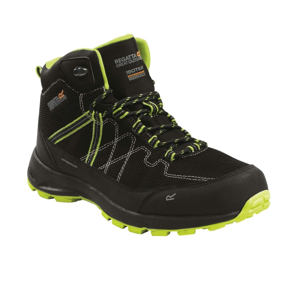 Regatta Mens Samaris Lite Walking Boots - Black/Lime Punch