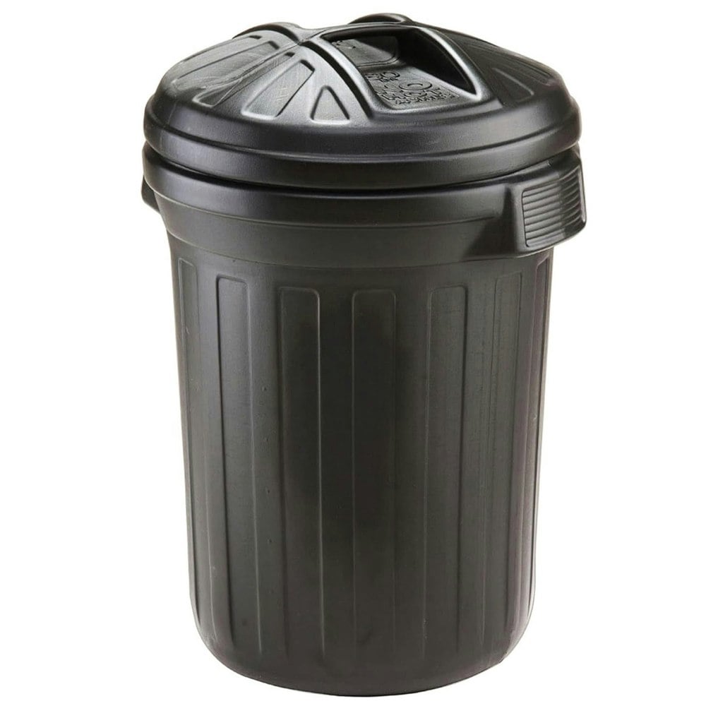 1 x Black Large 80 Litre Capacity Dustbin Heavy Duty Outdoor Shatterproof Refuse/Rubbish Bin With Lid