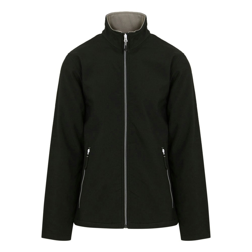 Regatta Professional Mens Plain Double Layered Soft Shell Jacket - Black/Mineral Grey
