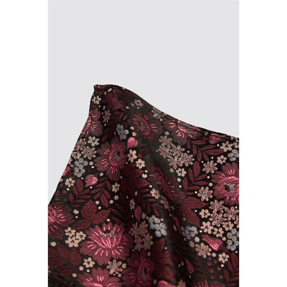 Antique Rogue Pink Winter Floral Pocket Square