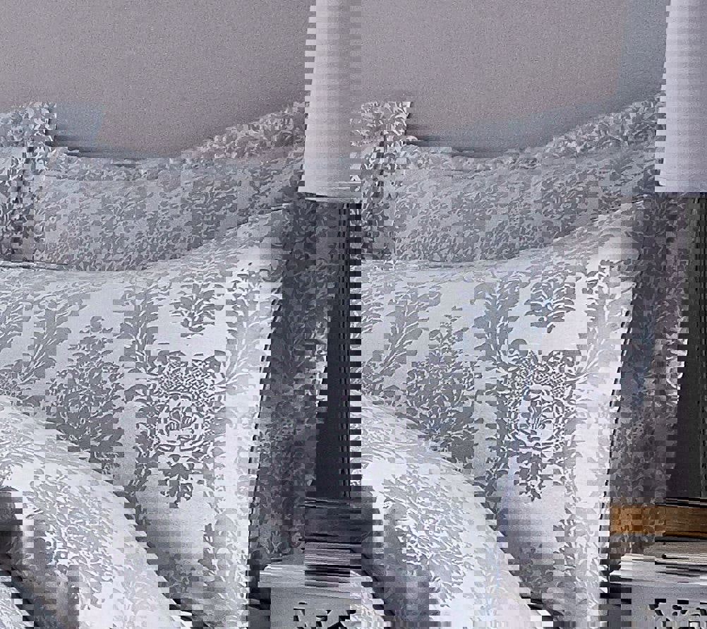 Catherine Lansfield Damask Jacquard Pillowsham Pair Silver